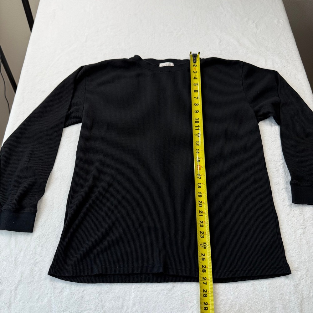 D/SET Waffle Knit Thermal Long Sleeve Shirt Mens XL Black Excellent MT1112 - Picture 5 of 5